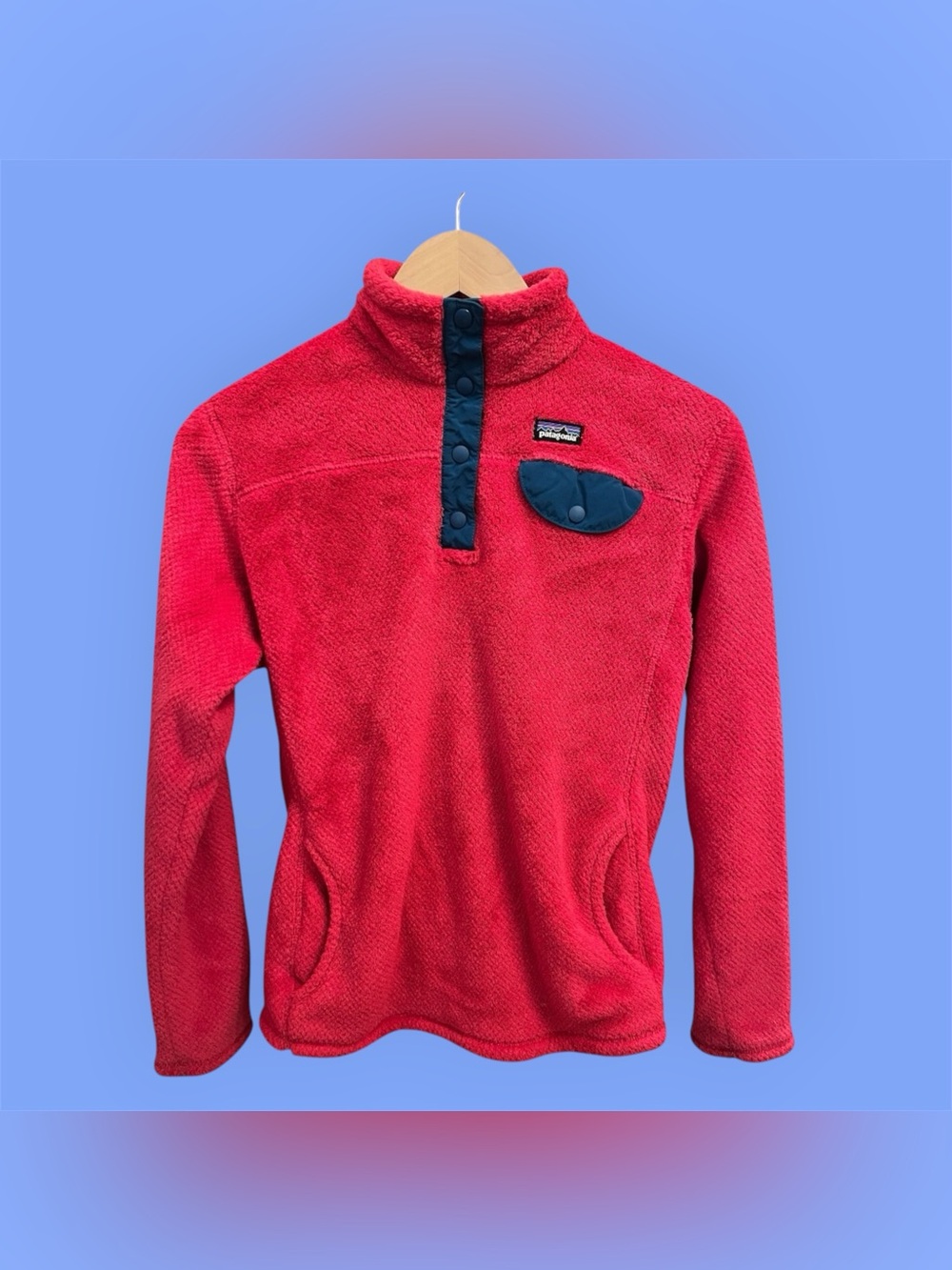 Patagonia Kids Synchilla Snap-T Fleece Pullover Pink Blue Size XXL (16-18)